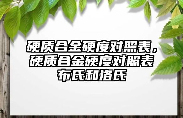 硬質合金硬度對照表，硬質合金硬度對照表布氏和洛氏