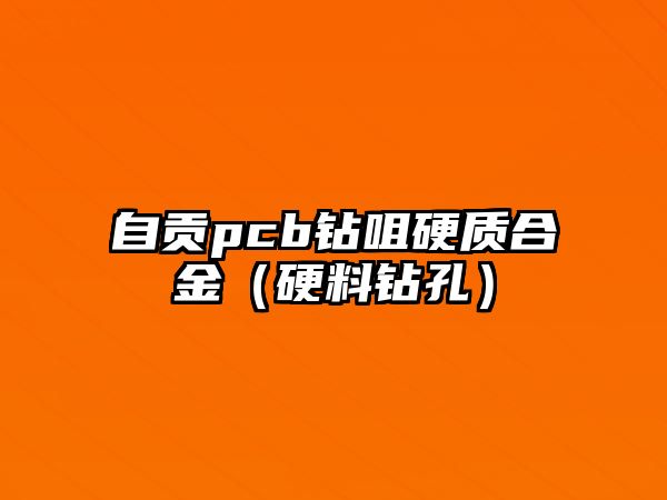 自貢pcb鉆咀硬質合金（硬料鉆孔）