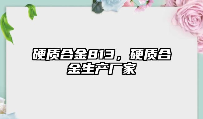 硬質合金813，硬質合金生產廠家