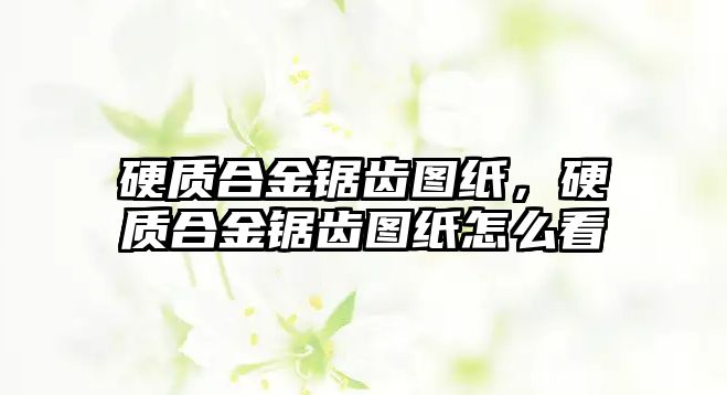 硬質(zhì)合金鋸齒圖紙，硬質(zhì)合金鋸齒圖紙怎么看